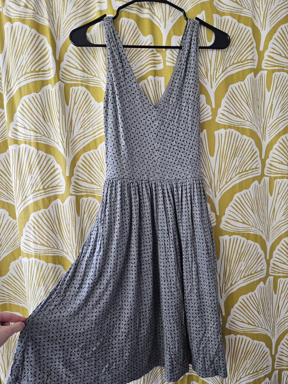 LOFT Gray Sleeveless V-Neck Midi Dress